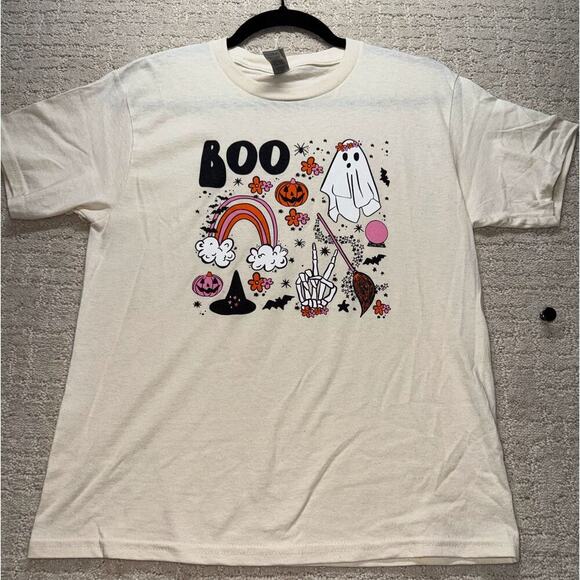 Gildan Other - Gildan Heavy Cotton Halloween BOO Ghost Rainbow T-Shirt Youth Medium New